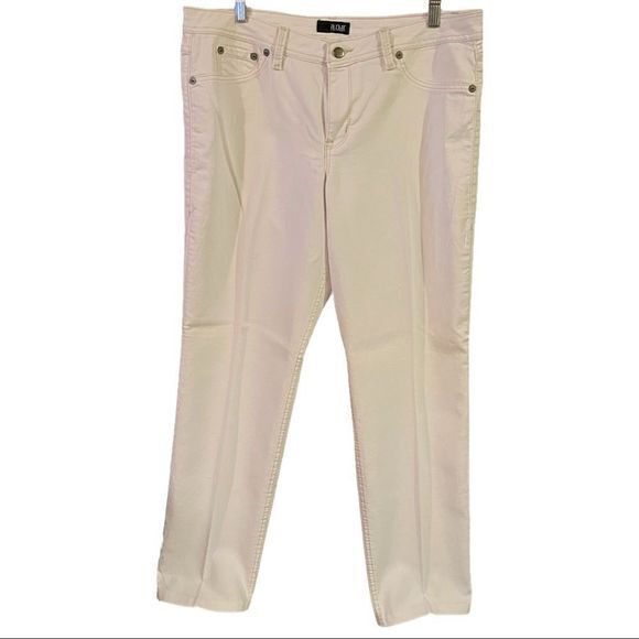 A.N.A A New Approach Women's Pants Flat Front Five Pockets White‎ Size 14 - Picture 1 of 5